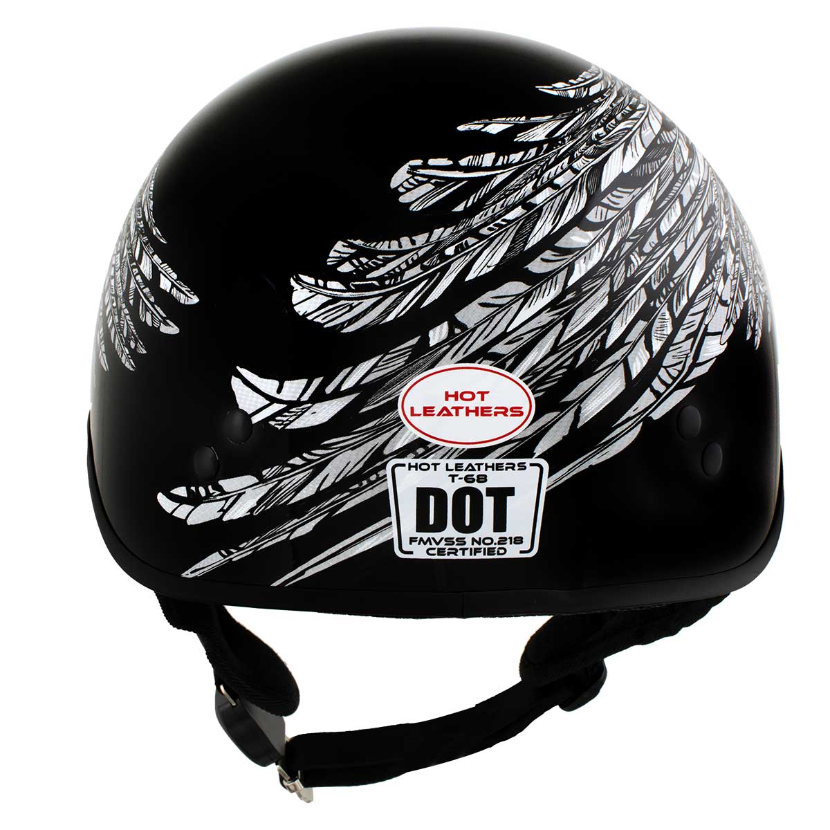 Hot Leathers HLD1032 Black Indian Skull Motorcycle DOT Approved Skull Cap Half Helmet Biker Hot Leathers HLD1032 Black Indian Skull Motorcycle DOT Approved Skull Cap Half Helmet Biker