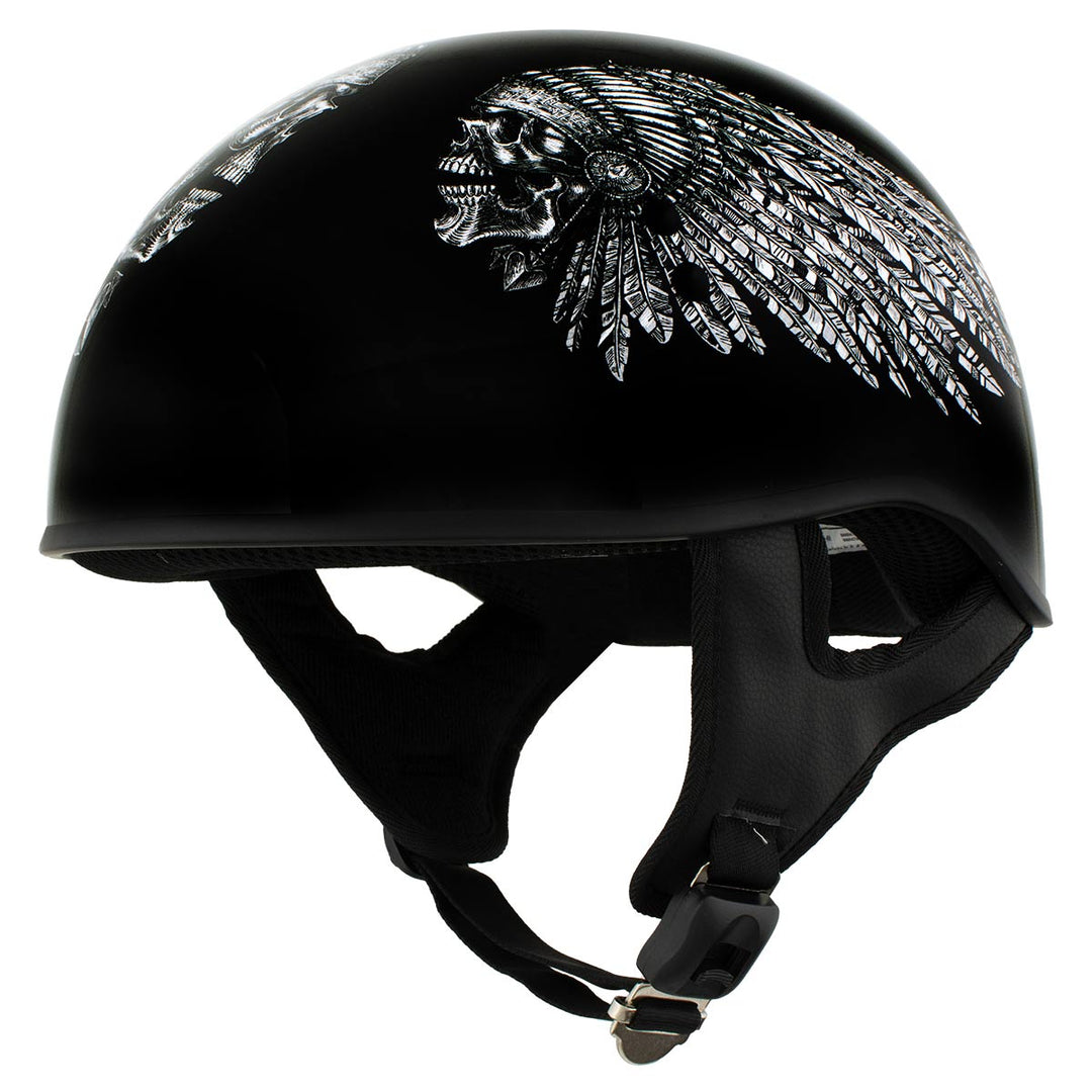 3xl motorcycle half helmets DOT Approved Daytona Skull Cap Shell Helmet - Beanie Style for Motorcycles, Cruisers, Scooters, and Mopeds Motorcycle Half Helmets Milwaukee