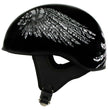 Hot Leathers HLD1032 Black Indian Skull Motorcycle DOT Approved Skull Cap Half Helmet Biker