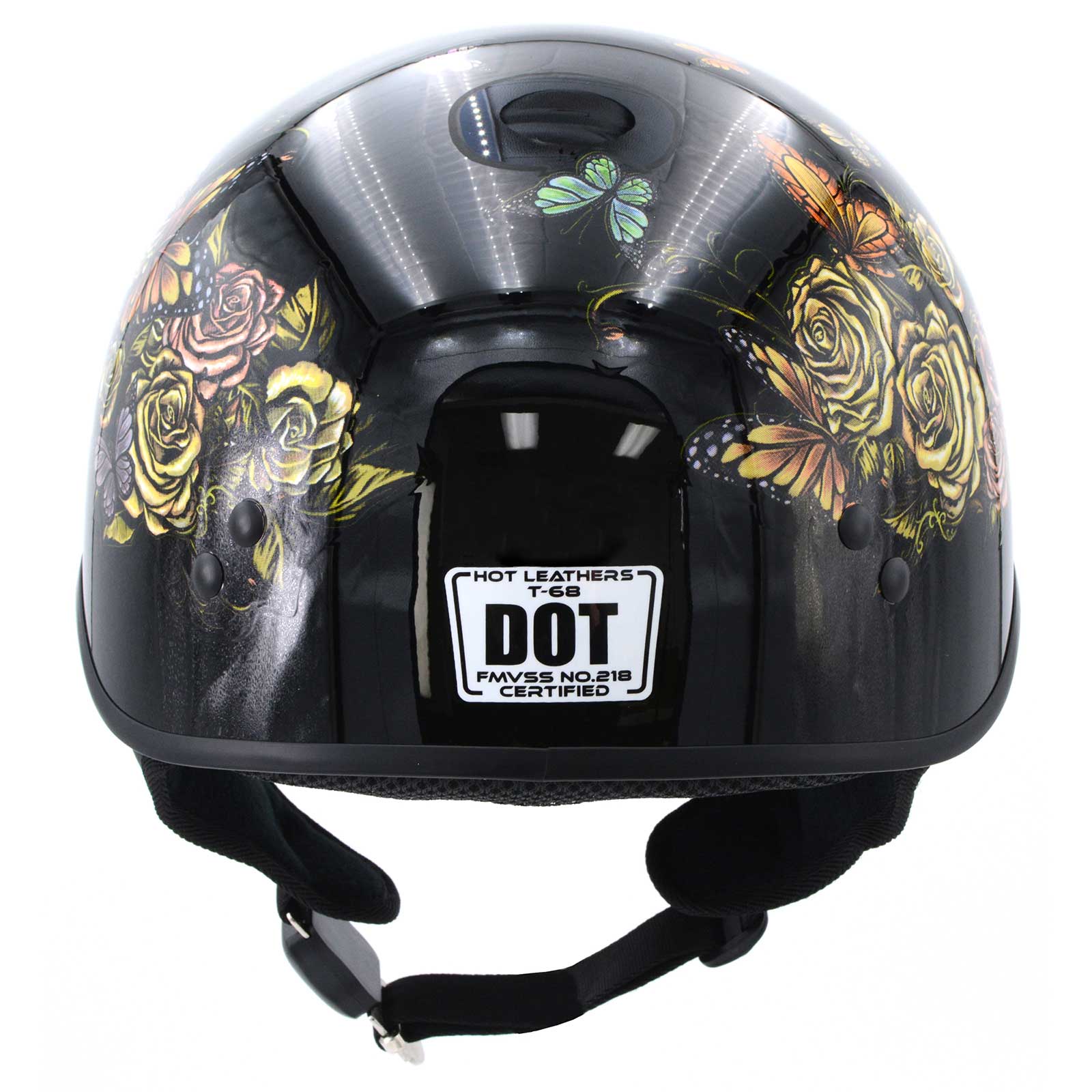 Hot Leathers HLD1034 Butterfly Lock Gloss Black Motorcycle DOT