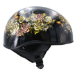 Hot Leathers HLD1034 Butterfly Lock Gloss Black Motorcycle DOT Approved Skull Cap Half Biker Helmet