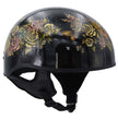 Hot Leathers HLD1034 Butterfly Lock Gloss Black Motorcycle DOT Approved Skull Cap Half Biker Helmet