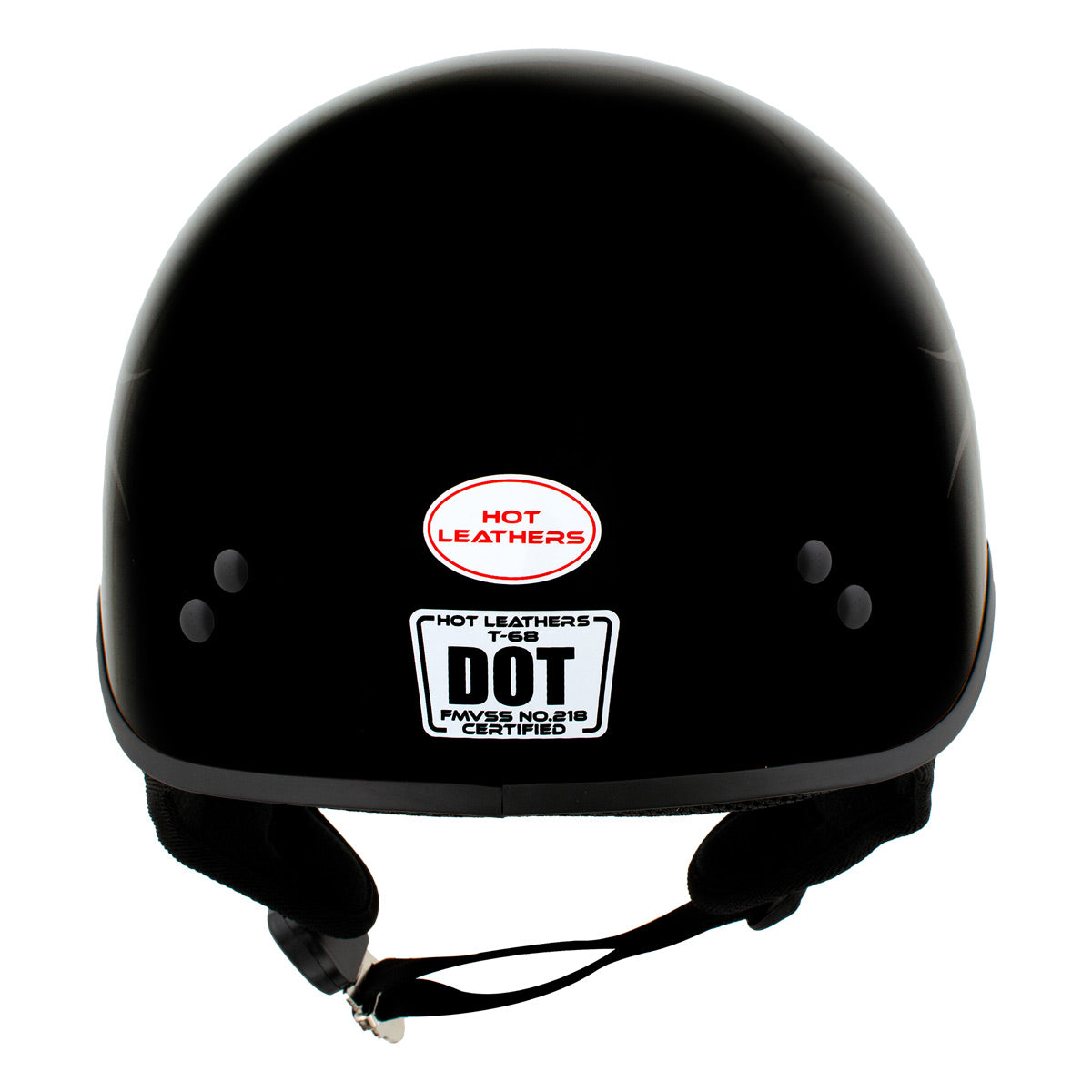 Hot Leathers HLD1036 Silver Flames Gloss Black Motorcycle DOT