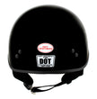 Hot Leathers HLD1036 Silver Flames Gloss Black Motorcycle DOT Approved Skull Cap Half Helmet