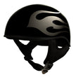 Hot Leathers HLD1036 Silver Flames Gloss Black Motorcycle DOT Approved Skull Cap Half Helmet