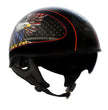 Hot Leathers HLD1037 Gloss Black Up Wing Eagle USA Advanced DOT Unisex Half Helmet w/ Drop Down Visor