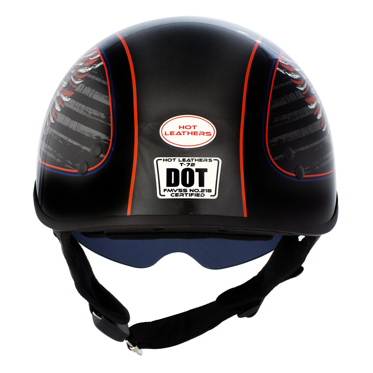 Hot Leathers HLD1037 Gloss Black Up Wing Eagle USA Advanced DOT