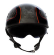 Hot Leathers HLD1037 Gloss Black Up Wing Eagle USA Advanced DOT Unisex Half Helmet w/ Drop Down Visor