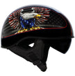 Hot Leathers HLD1037 Gloss Black Up Wing Eagle USA Advanced DOT Unisex Half Helmet w/ Drop Down Visor