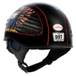 Hot Leathers HLD1037 Gloss Black Up Wing Eagle USA Advanced DOT Unisex Half Helmet w/ Drop Down Visor