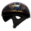Hot Leathers HLD1037 Gloss Black Up Wing Eagle USA Advanced DOT Unisex Half Helmet w/ Drop Down Visor