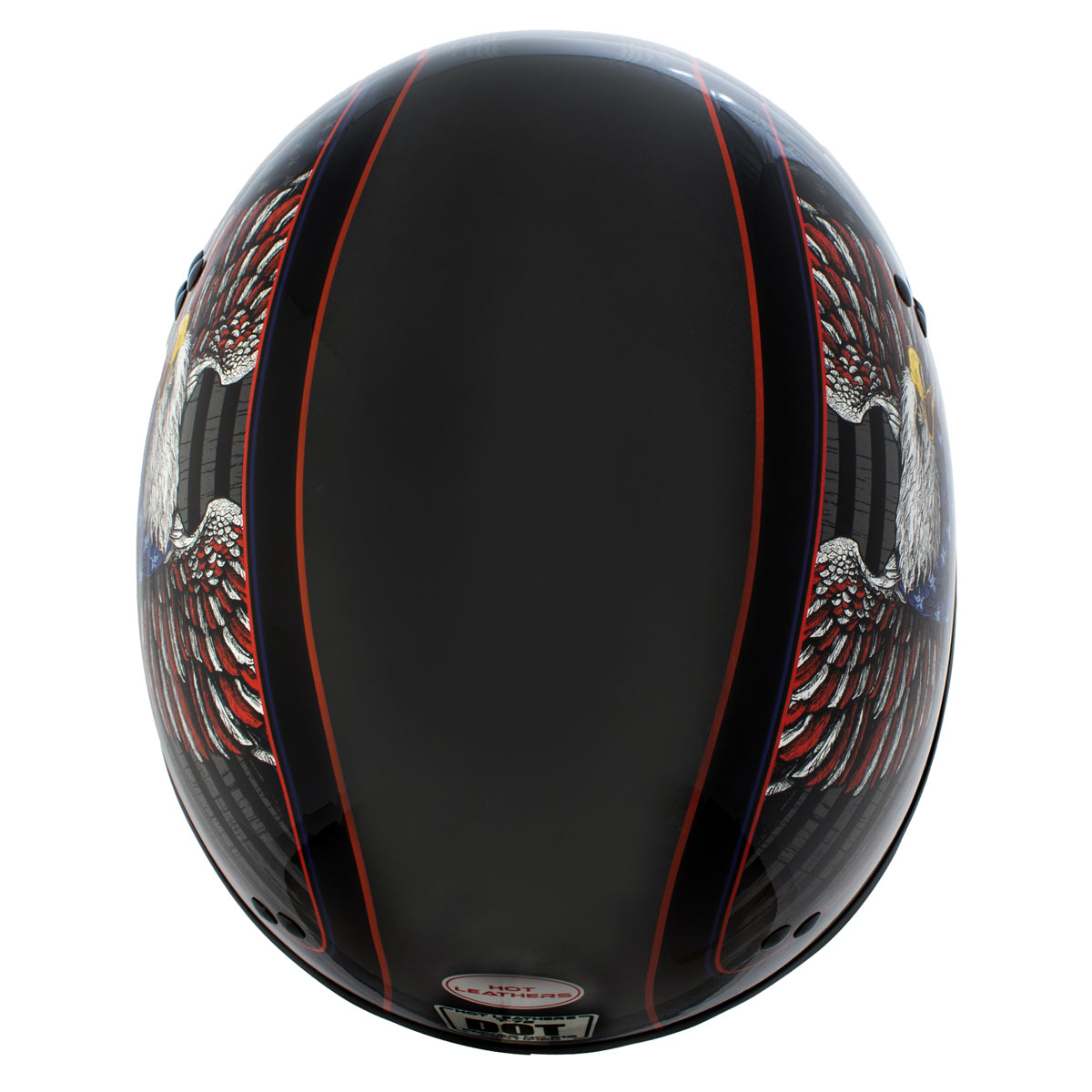bell custom 500 carbon osprey open face helmet Hot Leathers HLD1037 Gloss Black 'Up Wing Eagle USA' Advanced DOT Unisex Half Helmet with Drop Down Tinted Visor