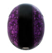 Hot Leathers HLD1039 Gloss Black Purple Skull Bouquet Advanced DOT Unisex Half Helmet w/ Drop Down Visor