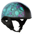 Hot Leathers HLD1041 Gloss Black Skull Bones Bolt Advanced DOT Approved Half Helmet Biker