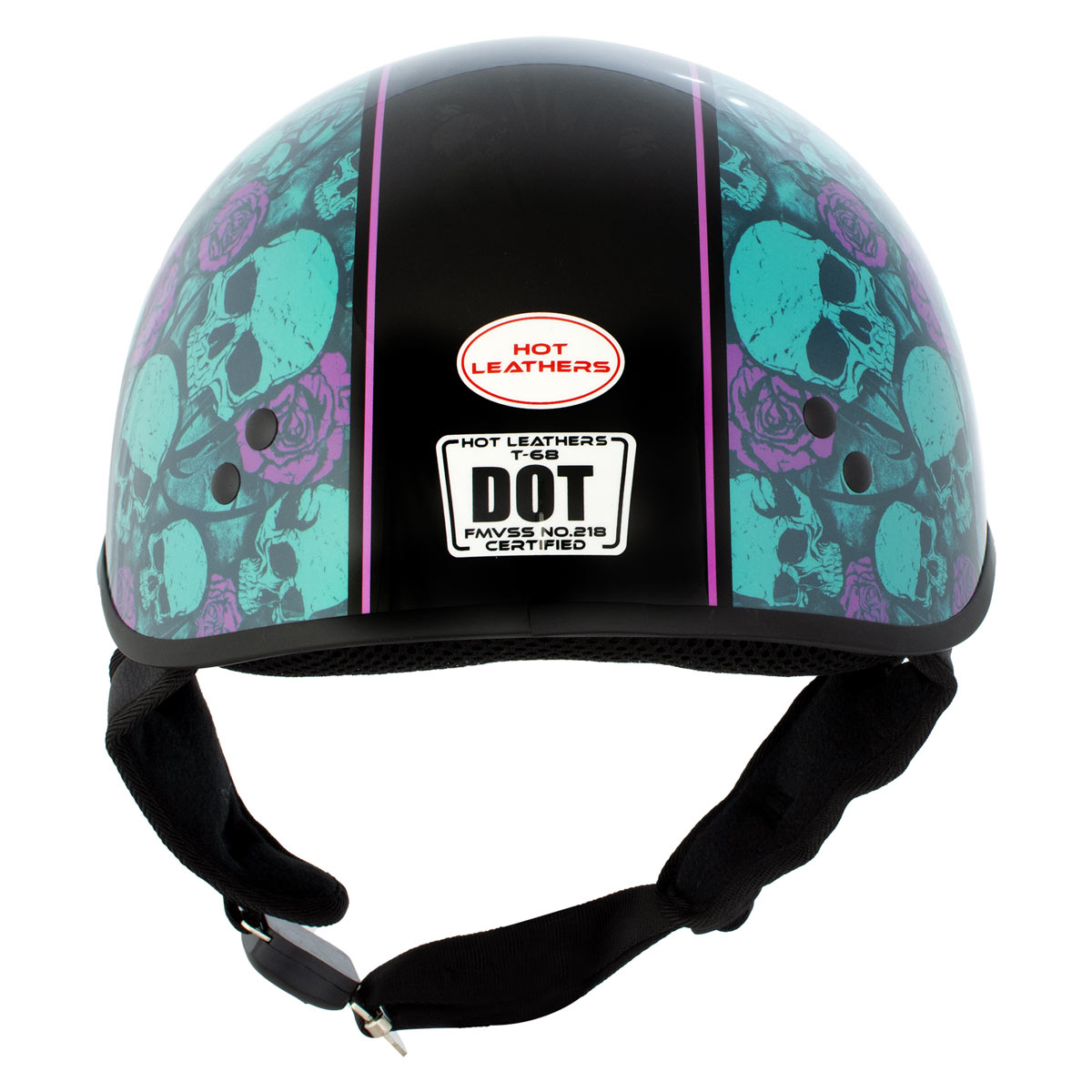 Hot Leathers HLD1041 Gloss Black Skull Bones Bolt Advanced DOT