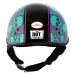 Hot Leathers HLD1041 Gloss Black Skull Bones Bolt Advanced DOT Approved Half Helmet Biker