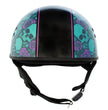 Hot Leathers HLD1041 Gloss Black Skull Bones Bolt Advanced DOT Approved Half Helmet Biker