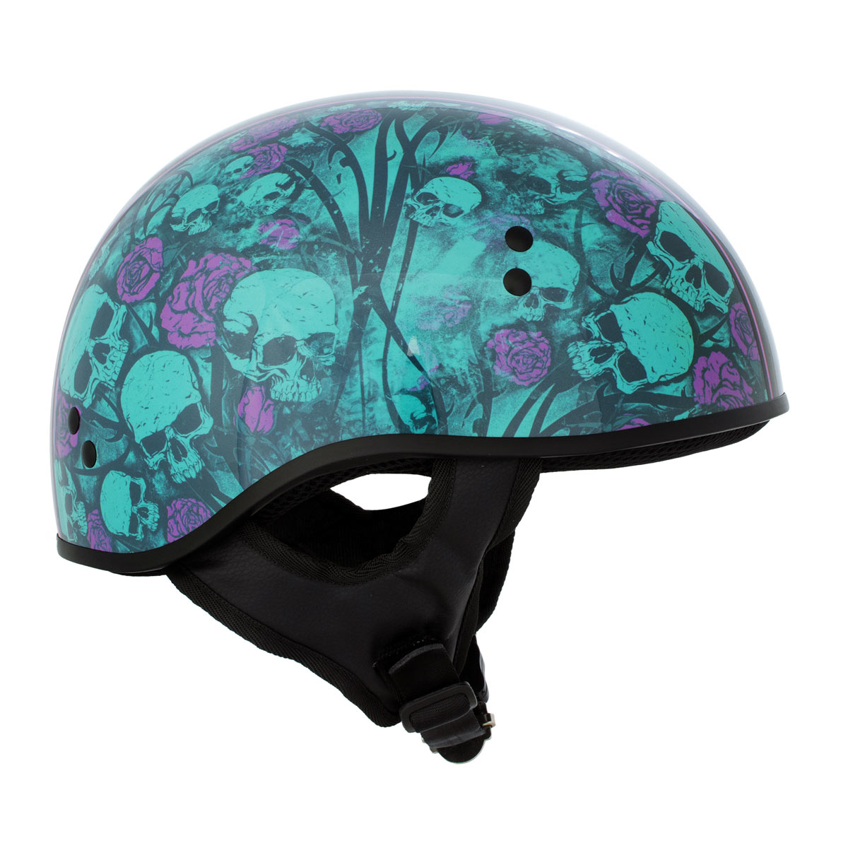 Hot Leathers HLD1041 Gloss Black Skull Bones Bolt Advanced DOT