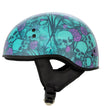 Hot Leathers HLD1041 Gloss Black Skull Bones Bolt Advanced DOT Approved Half Helmet Biker