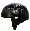 Hot Leathers HLD1042 Gloss Black Warrior Bullet Advanced DOT Approved Skull Half Helmet Biker