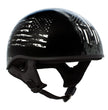 Hot Leathers HLD1043 Gloss Black Black and White Warrior Bullet Advanced DOT Skull Half Helmet