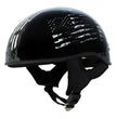 Hot Leathers HLD1043 Gloss Black Black and White Warrior Bullet Advanced DOT Skull Half Helmet