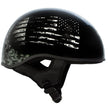 Hot Leathers HLD1043 Gloss Black Black and White Warrior Bullet Advanced DOT Skull Half Helmet