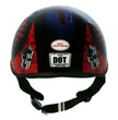Hot Leathers HLD1044 Gloss Black Warrior Bullet Advanced DOT Skull Half Helmet Biker