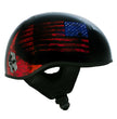Hot Leathers HLD1044 Gloss Black Warrior Bullet Advanced DOT Skull Half Helmet Biker