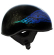 Hot Leathers HLD1045 Gloss Black Cross De Lis Advanced DOT Approved Skull Half Helmet Biker