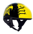 Hot Leathers HLD1046 We the People Glossy Black and Yellow DOT Skull Half Motorcycle Helmet