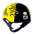 Hot Leathers HLD1046 We the People Glossy Black and Yellow DOT Skull Half Motorcycle Helmet