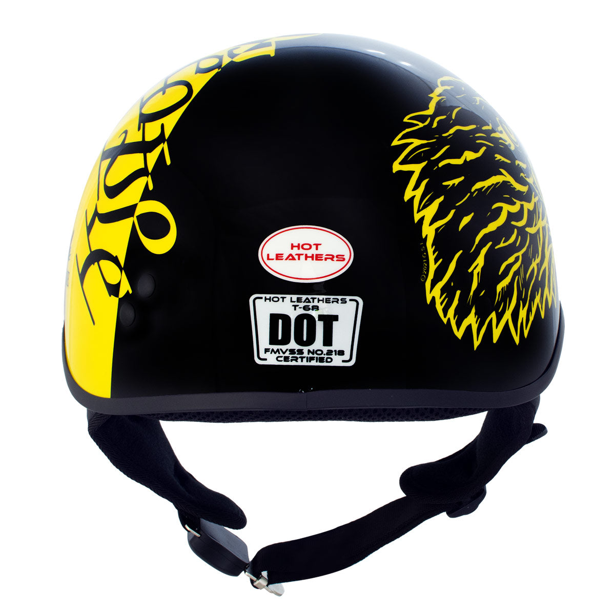 Hot Leathers HLD1046 We the People Glossy Black and Yellow DOT