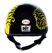 Hot Leathers HLD1046 We the People Glossy Black and Yellow DOT Skull Half Motorcycle Helmet