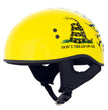Hot Leathers HLD1046 We the People Glossy Black and Yellow DOT Skull Half Motorcycle Helmet