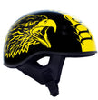 Hot Leathers HLD1046 We the People Glossy Black and Yellow DOT Skull Half Motorcycle Helmet