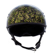 Hot Leathers HLD1047 Gloss Black Camo Skull Flames DOT Skull Half Motorcycle Helmet w/ Drop Down Tinted Visor