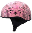 Hot Leathers HLD1048 Live, Love Ride Gloss Pink Motorcycle DOT Approved Skull Cap Half Biker Helmet
