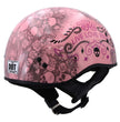 Hot Leathers HLD1048 Live, Love Ride Gloss Pink Motorcycle DOT Approved Skull Cap Half Biker Helmet