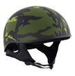 Hot Leathers HLD1049 Camo Matte Green Motorcycle Skull Cap Half Helmet DOT Approved