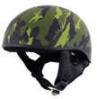 Hot Leathers HLD1049 Camo Matte Green Motorcycle Skull Cap Half Helmet DOT Approved