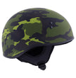 Hot Leathers HLD1049 Camo Matte Green Motorcycle Skull Cap Half Helmet DOT Approved