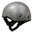Hot Leathers HLD1050 Glossy Silver Motorcycle DOT Approved Skull Cap Half Helmet Biker