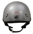 Hot Leathers HLD1050 Glossy Silver Motorcycle DOT Approved Skull Cap Half Helmet Biker