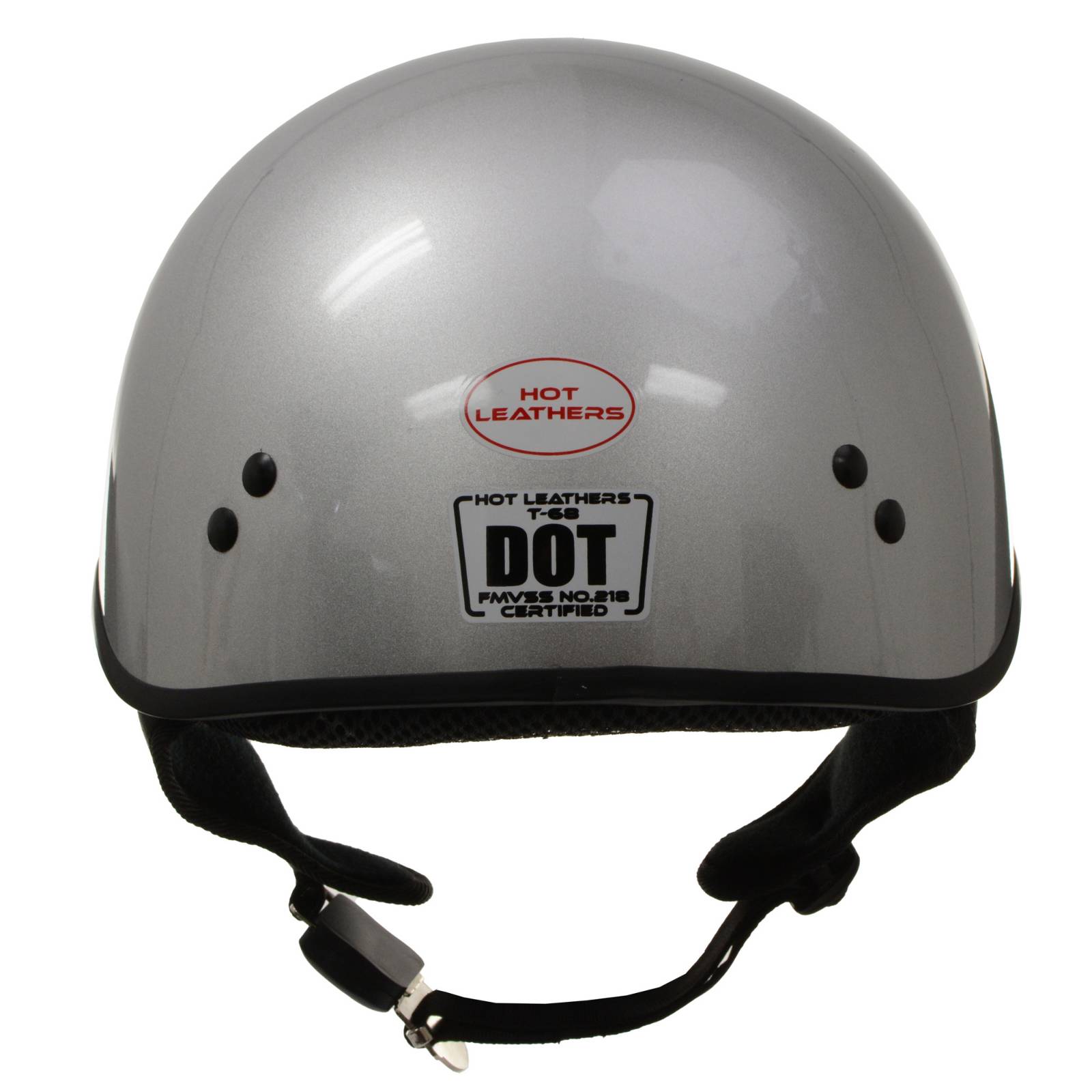 boss novelty motorcycle helmets Hot Leathers HLD1050 Glossy Silver Motorcycle DOT Approved Skull Cap Half Helmet Biker