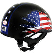 Hot Leathers HLT68 American Flag Black Glossy Motorcycle Skull Cap Half Helmet DOT Approved