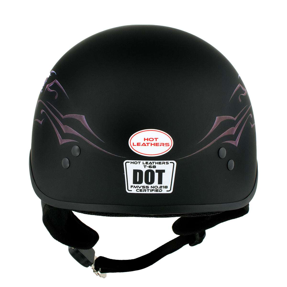 capping inversion motorcycle helmet Hot Leathers HLD1052 DOT Skull Cap Half Helmet