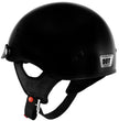 Hot Leathers HLT70 Stealth Glossy Black Motorcycle DOT Skull Cap Classic Half Helmet
