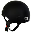 Hot Leathers HLT70 Stealth Flat Matte Black Motorcycle DOT Skull Cap Classic Half Helmet