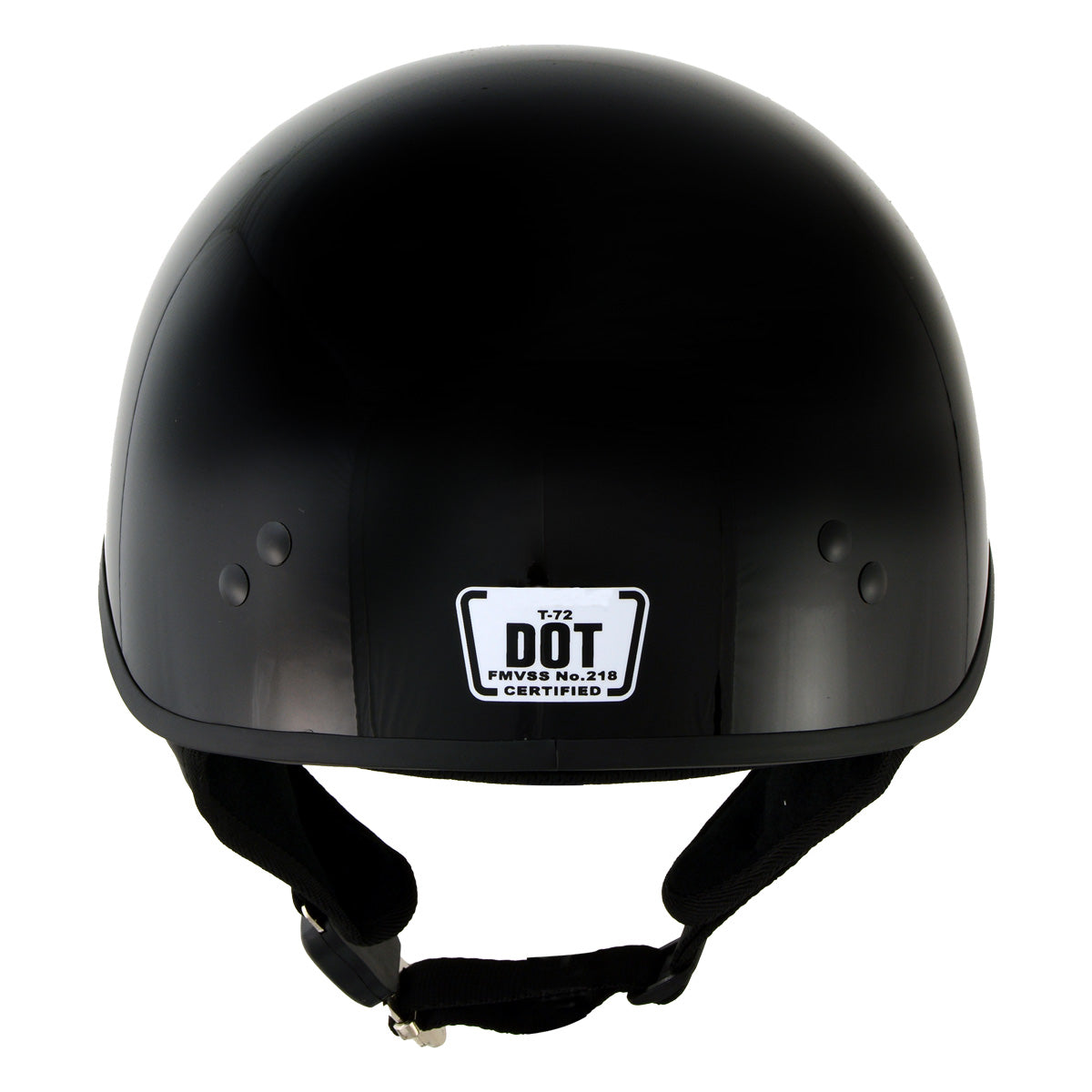 Hot Leathers T72 Black Widow Flat Black Motorcycle Half Helmet Biker w/ Drop Down Visor
